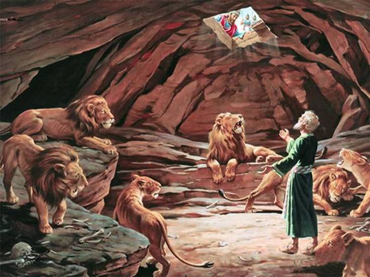 There is a twofold application of Daniel in the story of Daniel and the den of lions. Daniel represents us who violated God's Law, and he also represents Jesus who was punished in our place. We were supposed to go into the den of lions. Jesus was thrown into the den in our place. After He served our sentence in the den, He did not stay dead permanently as the Lord shut the mouth of the lions (the devil and his demons) - Jesus rose again from the dead. When we believe in Jesus Christ as Lord and Savior, we have all been through the lion's den with Jesus and we have all come out of it with Him.