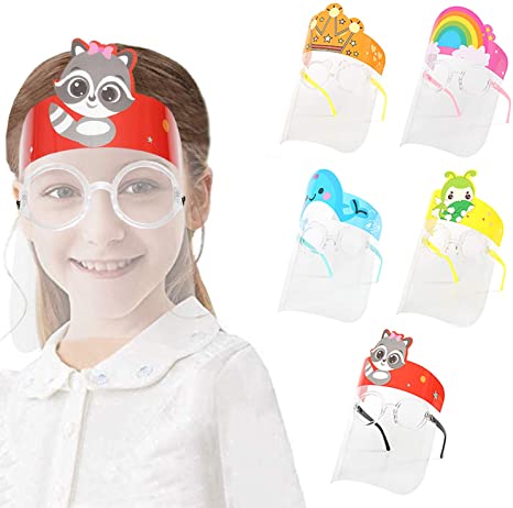 This is an interesting kids face shield because it's worn like glasses instead of using a strap at the back of the head. More comfortable!