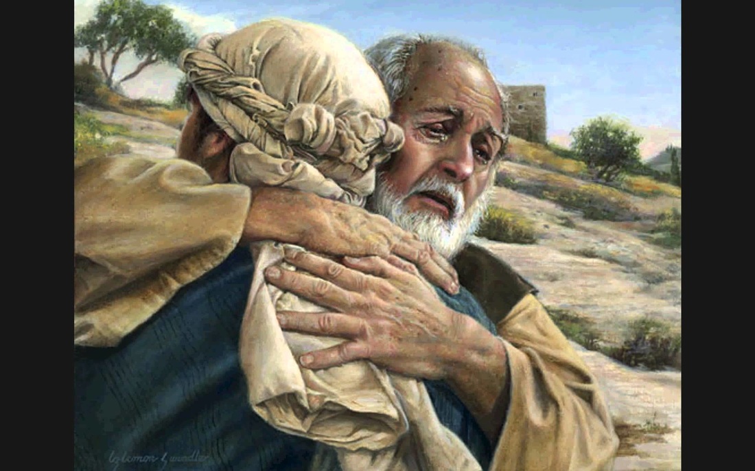 His father ran towards him, not the other way around - this shows that he still loves and already forgave his son. God pursues us while we are still sinners, so that we can be brought back into right standing with him