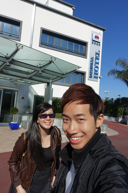 Milton Goh and Amilee Kang take a selfie before leaving Hotel Domidea for a day of exploration and adventures!