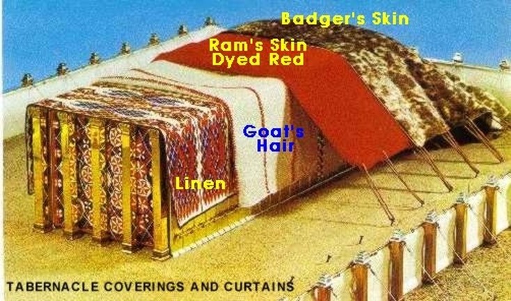 Believers are in the world but not of the world. We are covered by God! There are four coverings that cover the tabernacle: Badger skin, ram skins, goat's hair, fine linen. We are covered. We are four times covered!