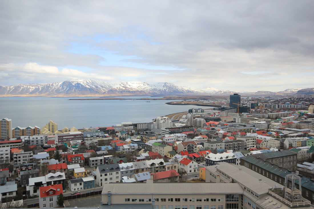 Go up to the highest floor of Hallgrímskirkja Church, to see the bird's-eye-view of Reykjavik, Iceland!