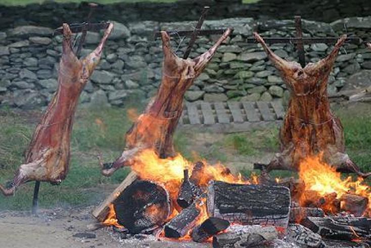 The Jews used to roast the passover lamb by piercing it through a spike, and using a horizontal bar to spread its arms outstretched. That's the shape of the cross! Then they would remove the lamb's intestines and wrap it around on the top of the lamb's head - similar to the crown of thorns that was on Jesus' head. Jesus was burned so that we won't be burned. God's fire is a just fire - because it has burnt Jesus at the cross, it cannot burn a believer today.