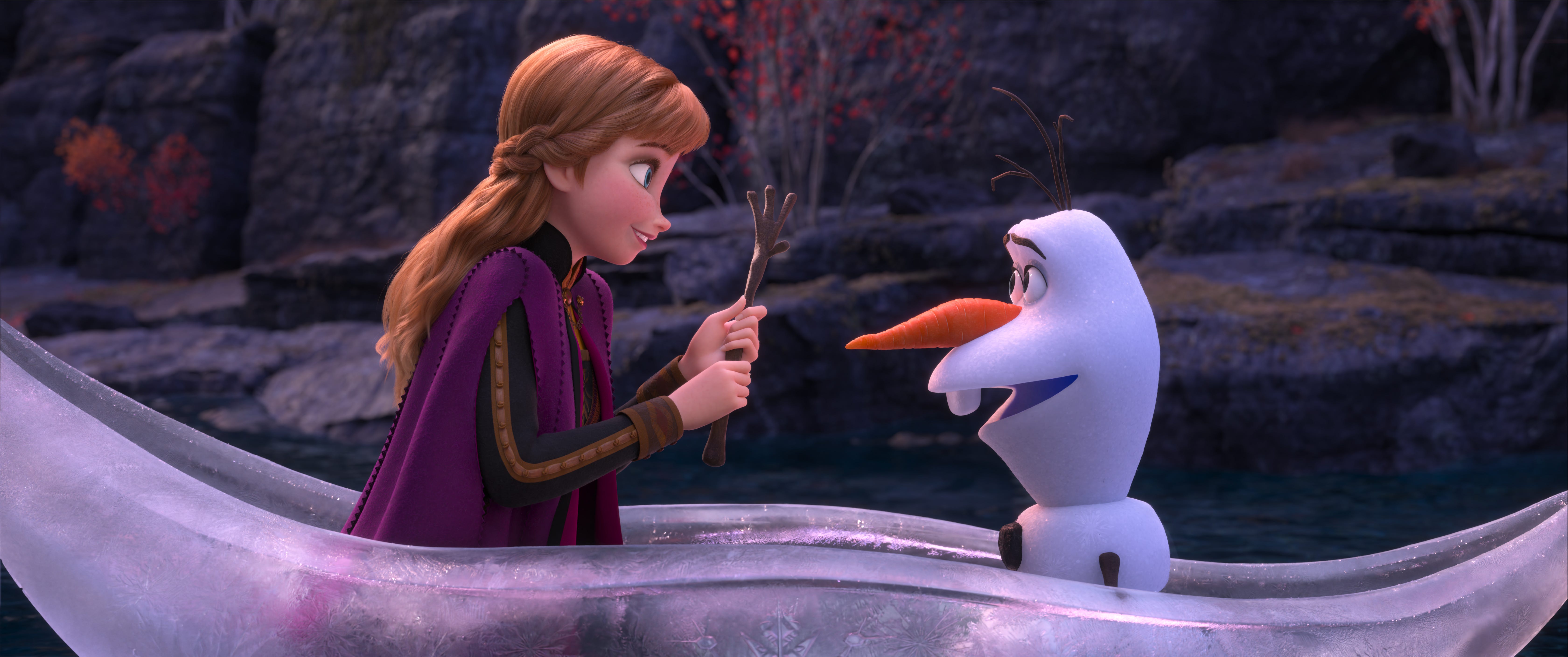 Anna and Olaf shared really sweet moments throughout the film. It culminated into a really sad moment in that cave!