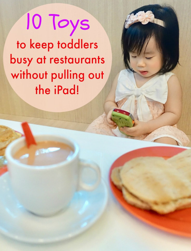 Pinterest Pinnable Image. Pin this to share with your loved ones the options they have when they are eating out with their little ones at a restaurant, and they don't want to resort to using an iPad for distraction. 